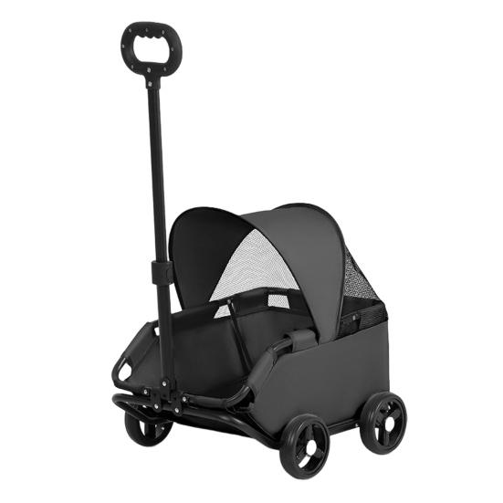 4 Wheels Pet Stroller for Small Dogs Cats Folding Shopping Cart with Canopy for Travelling Shopping Walking Playing