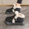 2024 Velcro Модная женская обувь Plus Velvet Выходная обувь большого размера из хлопка Водонепроницаемые зимние ботинки Широкие ноги Полные беременные женские хлопковые туфли