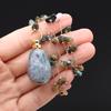Pendant Necklace Natural Stone Agates Perfume Bottle Pendant For Women Christmas Halloween Gift Chain 80cm