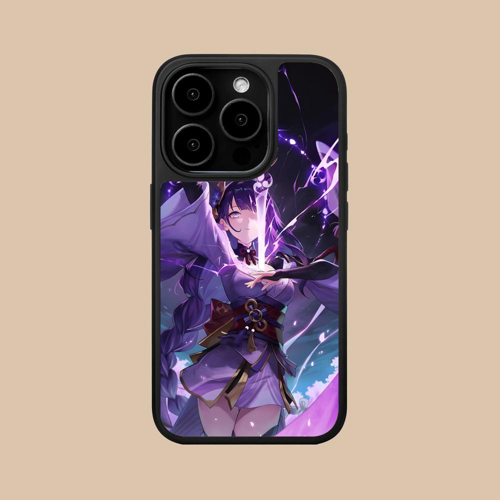 Игровой чехол GI Raiden Shogun с матовой поверхностью для мобильного телефона iPhone 17 16 15 14 13 12 11 Air Pro Max Plus Цветная крышка