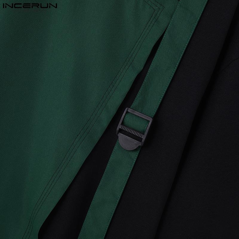 INCERUN Летние мужские повседневные футболки в корейском стиле с коротким рукавом и круглым вырезом