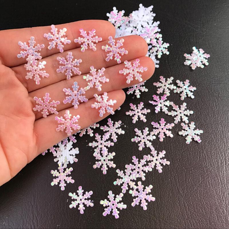 Mini Christmas Snowflakes Confetti Xmas Tree Ornaments Winter Home Party Decorations Festive Holiday Creative Decor Supplies