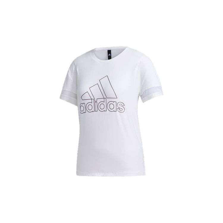 Adidas Round Neck Short Sleeve T-Shirt Women Tops White GJ9022