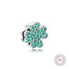 Authentic 925 Sterling Silver Pave Four-Leaf Clover Clip Charms Beads DIY Jewelry Making Fits Reflexions Charm Bracelet 2020 New