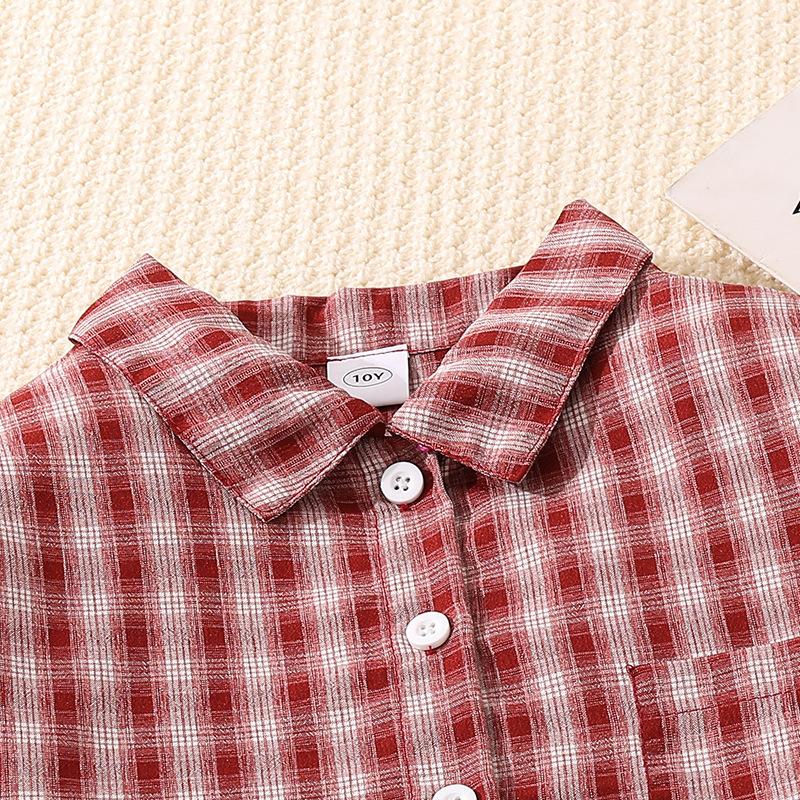 8-12Y Girls' Clothing Children's Spring/Autumn New Style V-Neck Long-Sleeved Top + Casual Trousers