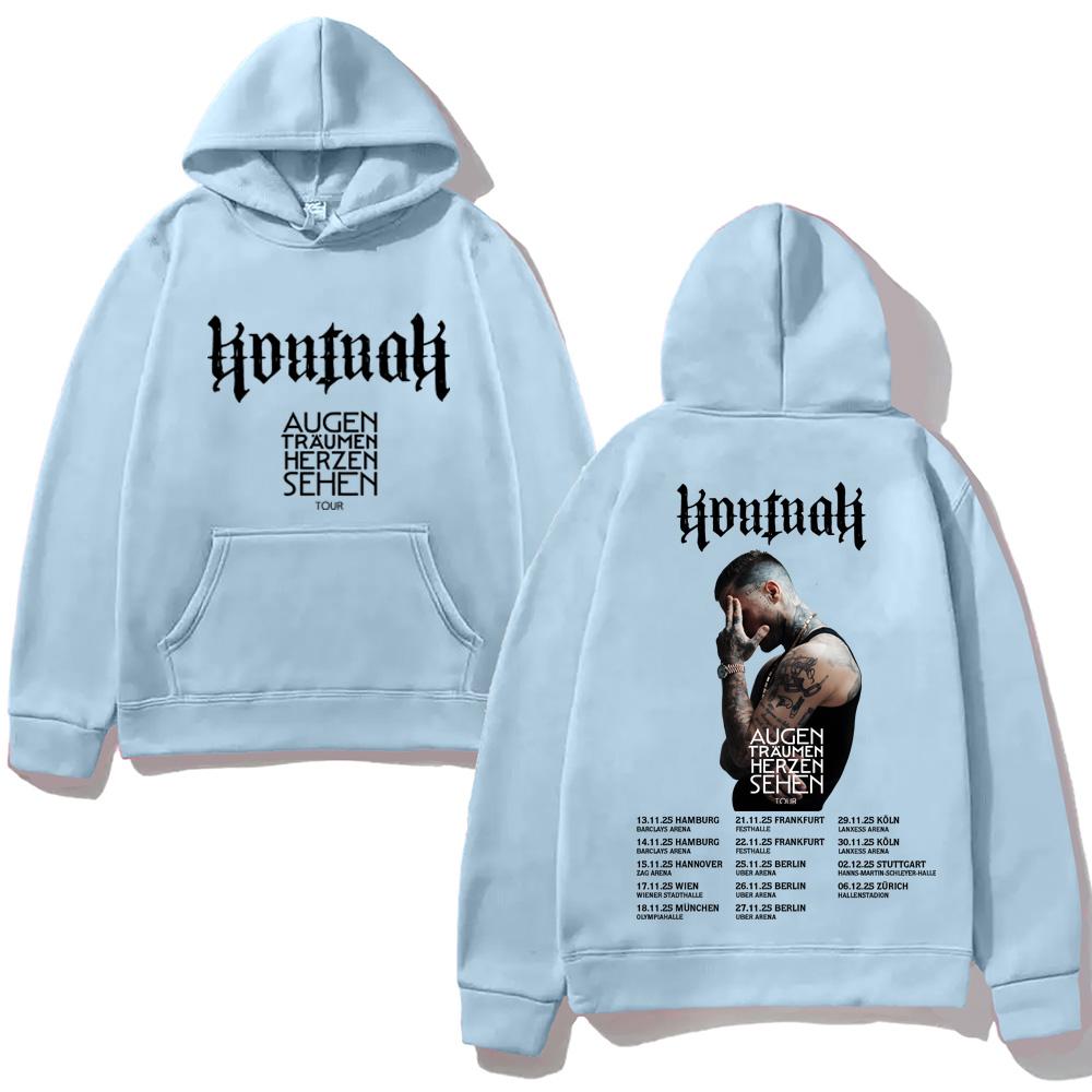 Kontra K 2025NEW Толстовка с графическим принтом Панк Свитшот AUGEN TRÄUMEN HERZEN SEHEN TOUR Популярная одежда Толстовки Унисекс Пуловеры