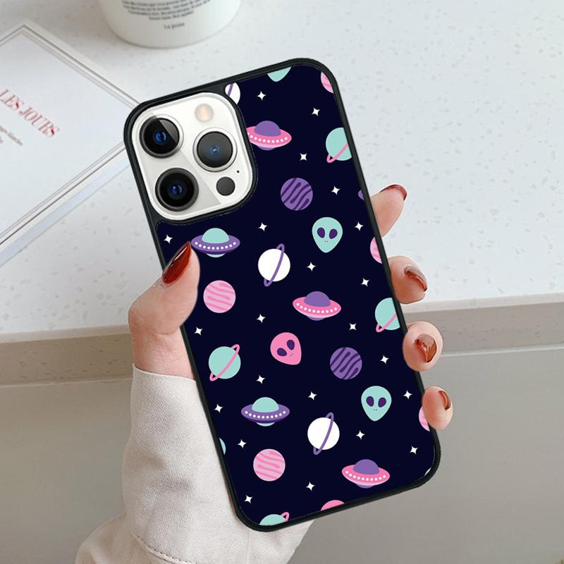 Инопланетяне с неба НЛО астронавты милый чехол для телефона для iPhone 17 Air 11 12 13 14 15 16 Pro Max чехол для iPhone 17 Air Max Plus