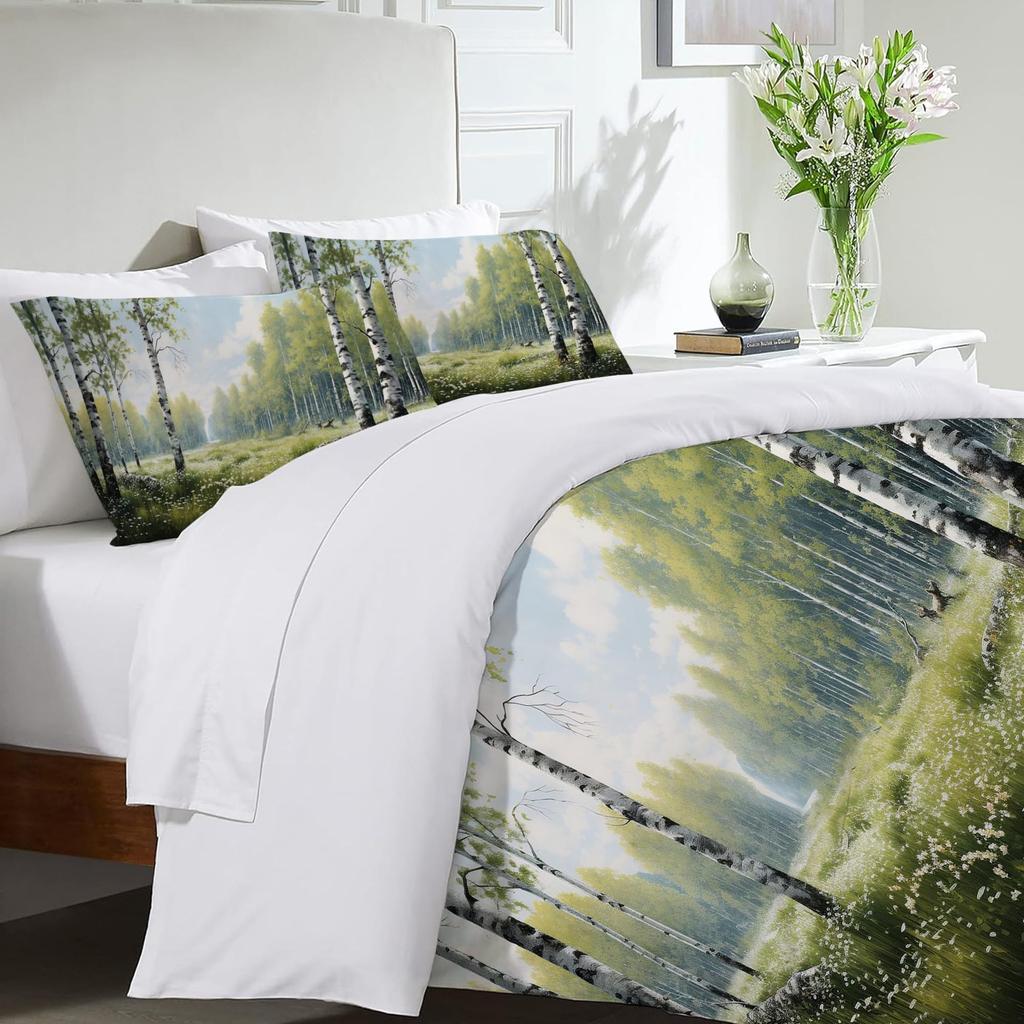 Forest Theme Three-Piece Quilt Cover 3D Digital Printing Bedding Set Bed Cover