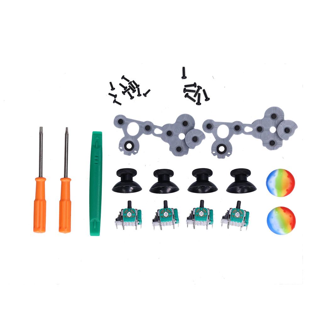 QM21070941 Joystick Replacement Kit Silicone 3D Analog Gamepad Thumbstick Repair Kit for Xbox One
