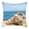 Наволочка для подушки с пляжным декором, с принтом натурального пейзажа, морской звезды, раковины, для дома, дивана, 45x45 см