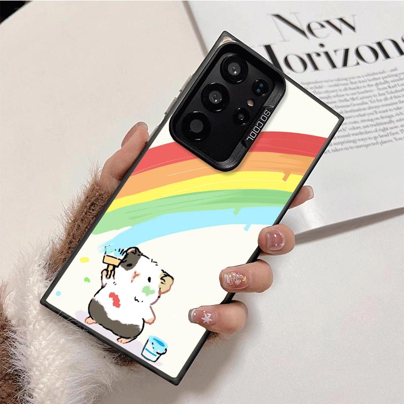 Cartoon Cute Hamster Shockproof Phone Case for Samsung Galaxy S26 Edge S25 Ultra S24 FE S23 Plus S21 Cover Anti Fall Fundas