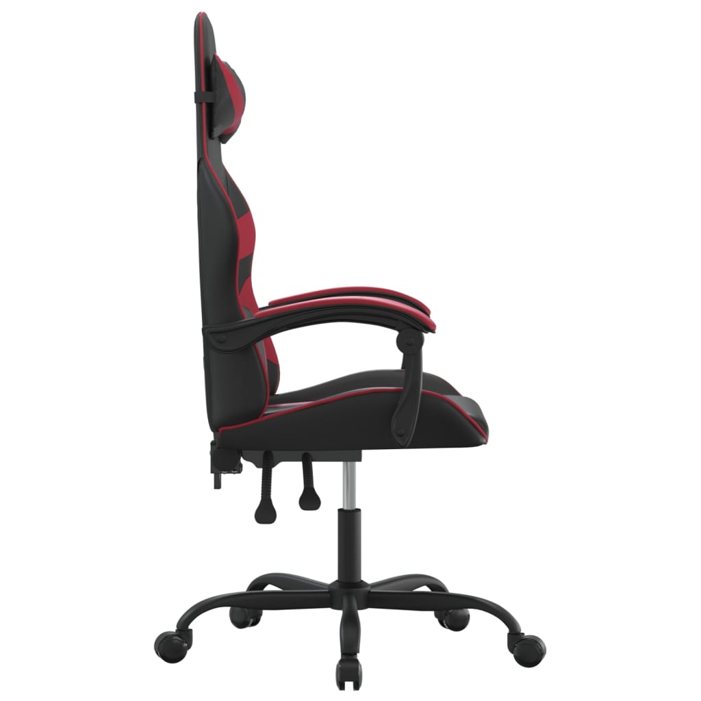 Gaming Chair Black and Burgundy Artificial Leather