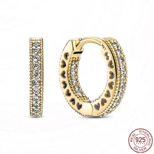 Серьги из стерлингового серебра 925 пробы, настоящее большое сердце, циркон, круглые серьги-кольца для женщин, модные серебряные серьги, ювелирные изделия, подарок