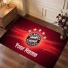 Bayern Munich Custom Crystal Velvet Rug, Personalized Name Text Print, Football Logo Soft Non‑Slip Floor Mat Home Decor Gift