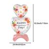 2-Pack Standing Flower Heart Balloons, Valentine's Day Foil Balloons, Suitable for Valentine's Day Decorations, Indoor and Outdoor  