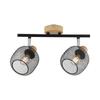 Decorative Ceiling Light - BRAYTRON - BV03-00011 - Black Metal and Wood - 2xE14 - IP20