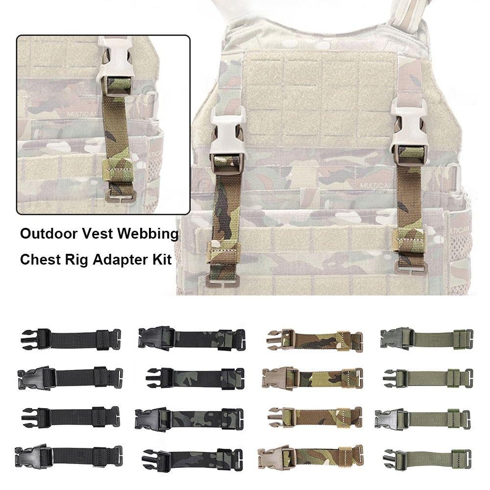 with Release Buckle Outdoor Vest Parts Multi- 4 Colors Webbing Chest Rig EDC Tools Chest Rig to Vest Adapter Kit