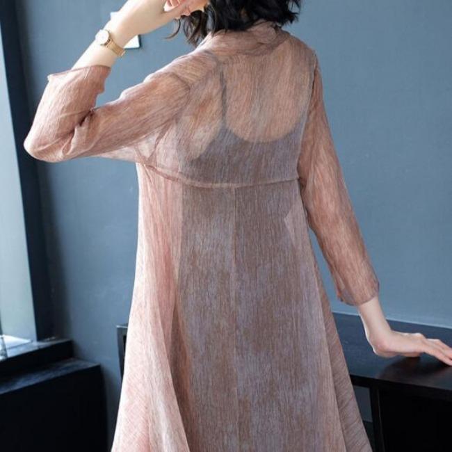 Sunscreen Clothes for Women Summer Lace Mid-length Seven Quarter Sleeves Chiffon Shirts Women's Thin Jackets Cardigans Trendy