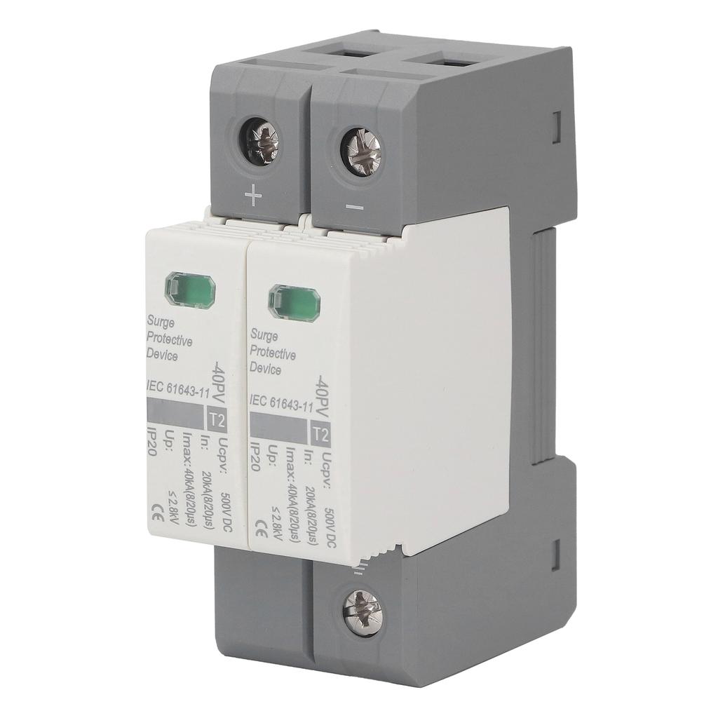 2P фотоэлектрический разрядник постоянного тока, устройство защиты от перенапряжения, автоматический выключатель защиты от молнии 500 В постоянного тока 20‑40 кА