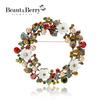 Enamel White Plum Wreath Brooches for Women Unisex Flower Pins 2-color Available Casual Party Accessories Gifts