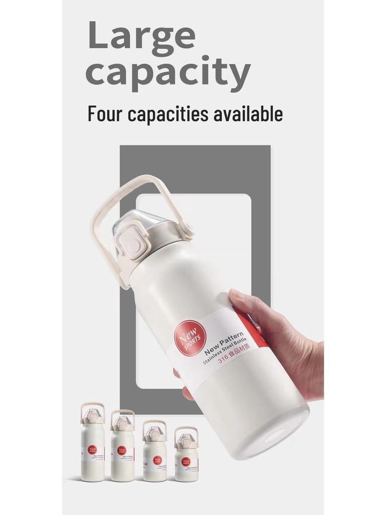 316 Food Grade Insulated Water Bottle, Large Capacity, Portable Sports Kettle for Men & Women, Outdoor Use, Custom Logo Option