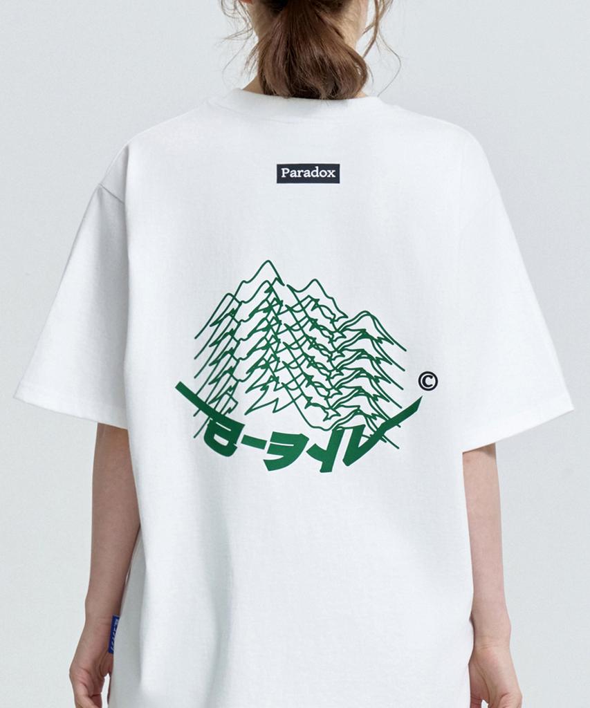 Зеленая хлопковая футболка Lipeulleikeonteineo Green Mountain (белый)