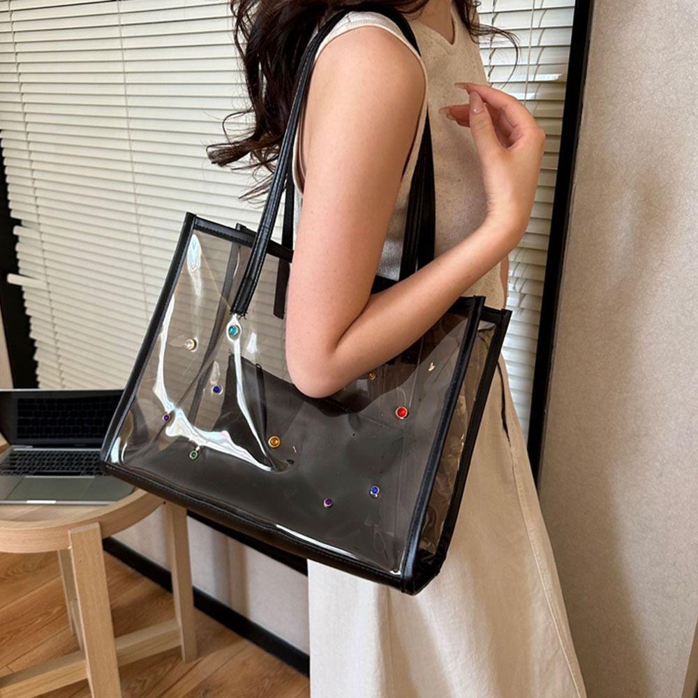 2 шт./набор Летняя Желейная Сумка через Плечо Водонепроницаемая Сумка для Шопинга Портативная Прозрачная Сумка-Тоут Для Женщин
