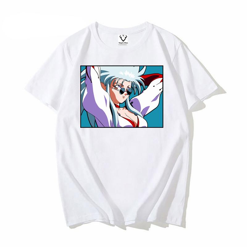 Япония Аниме Рёко tenchi muyo Футболка Мужская Женская С Принтом Уличная Одежда Хип-Хоп Футболка Спортивная Повседневная Унисекс Футболка Топы