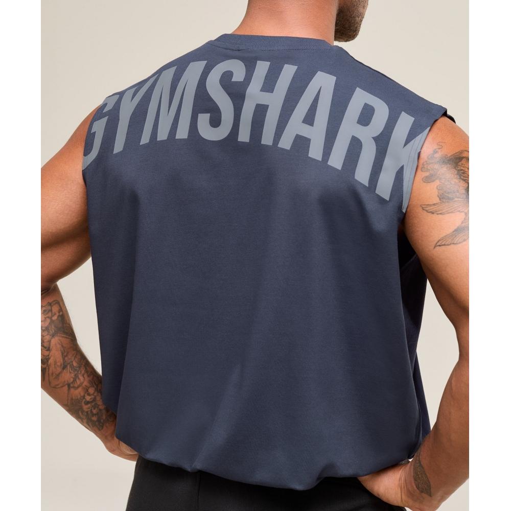 Gymshark Отключение питания Танк Тяжелый Синий A2c9m Uctn
