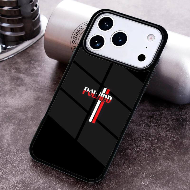 Чехол для телефона с флагом Польши для iPhone 17 16 15 Pro Max Air 14 13 12 11 Plus Ударопрочный Чехол Capa