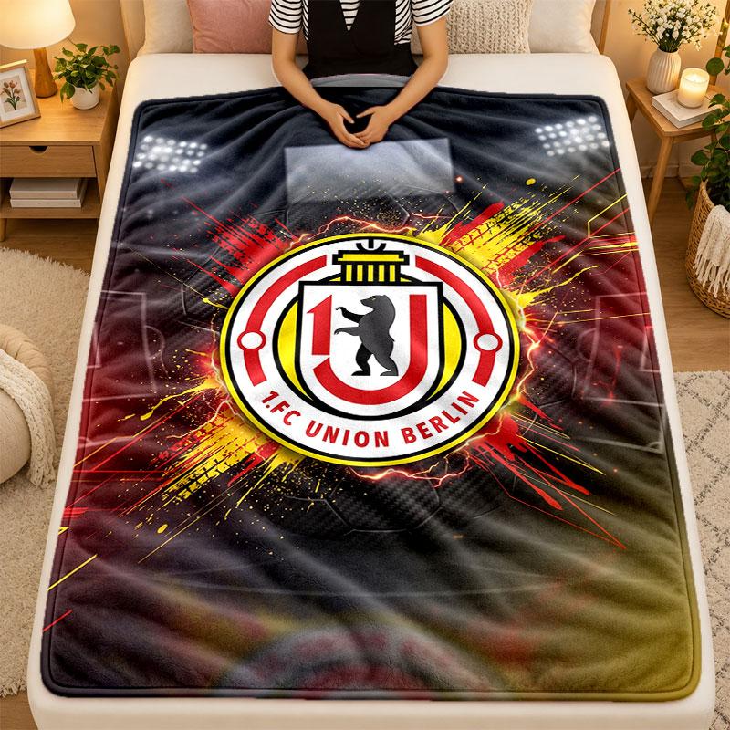 Flannel BlanketUnion Berlin FC Warm Soft Throw Blanket for Indoor Sofa Bed Living Room Use