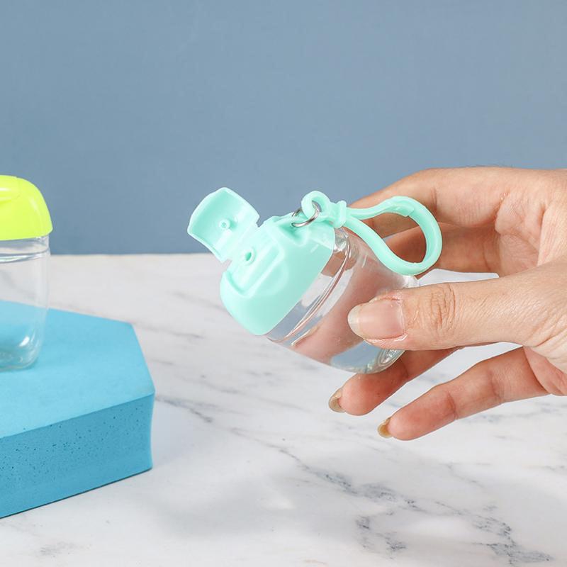 Portable 30ml Leak Proof Refillable Bottle with Keychain Clip Convenient for Outdoor and Office Use