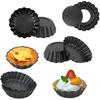 10Pieces Mini Tart Pans 3 Inch Egg Tart Molds with Removable Bottom, Nonstick Quiche Pans Reusable Fluted Cupcake Tins Tart Molds