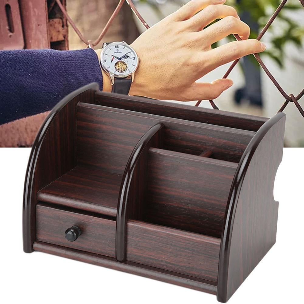 Wood Wooden Watch Repair Tool Holder Brown Watchmaker Tool Organizer Box Watch Repair Tool Storage
