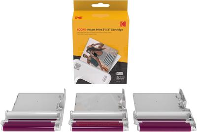 Kodak Mini 3 Mini Shot 3 series 3x3 дюйма картридж с интегрированной лентой 60 упаковок и (7,6x7,6см) бумага/цвет