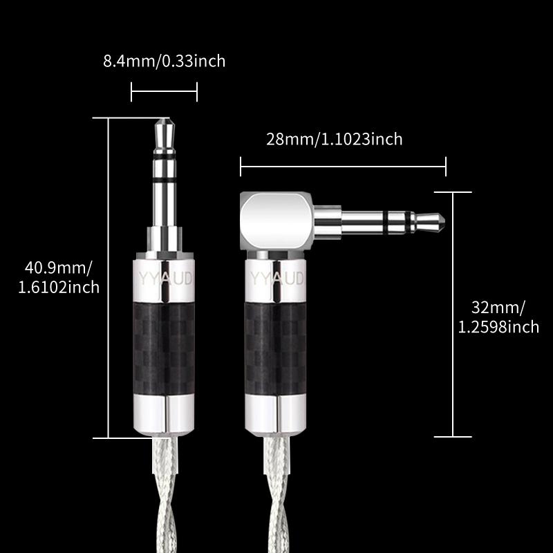 YYAUDIO HIFI Sterling Silver 3.5mm AUX Audio Cable is Suitable for Mobile Phones Desktop Computers Car Stereo MP3Good product