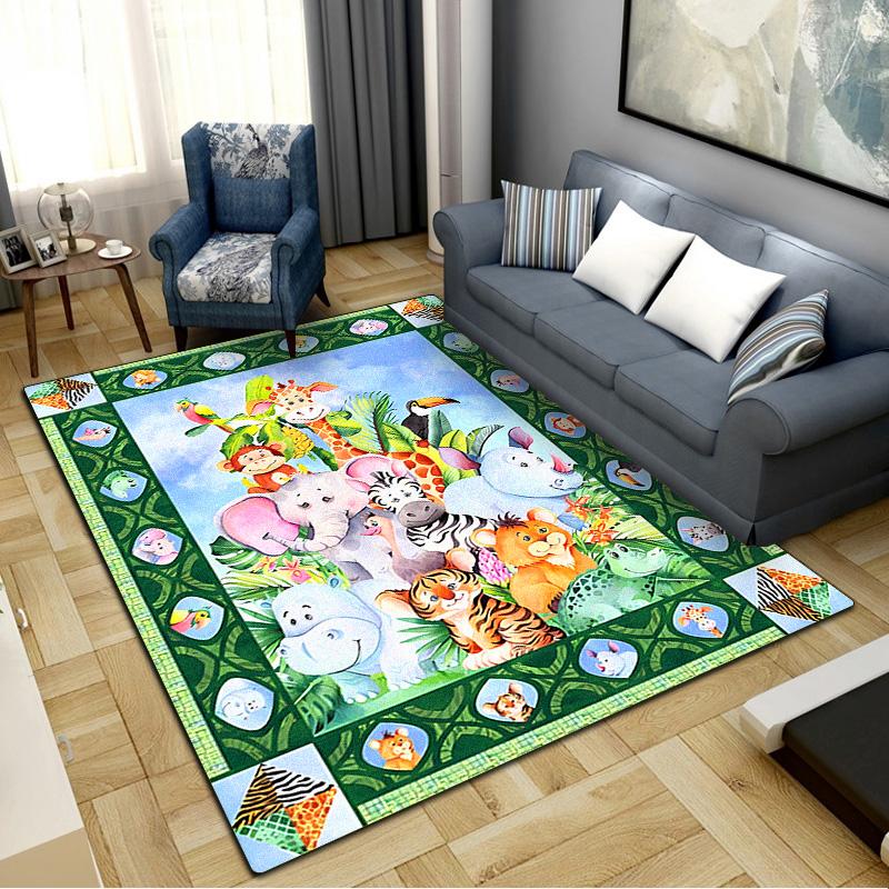Cartoon Animals Carpet Rug for Living Room Bedroom Home Sofa Decoration,Kids play Non-slip Floor Mat