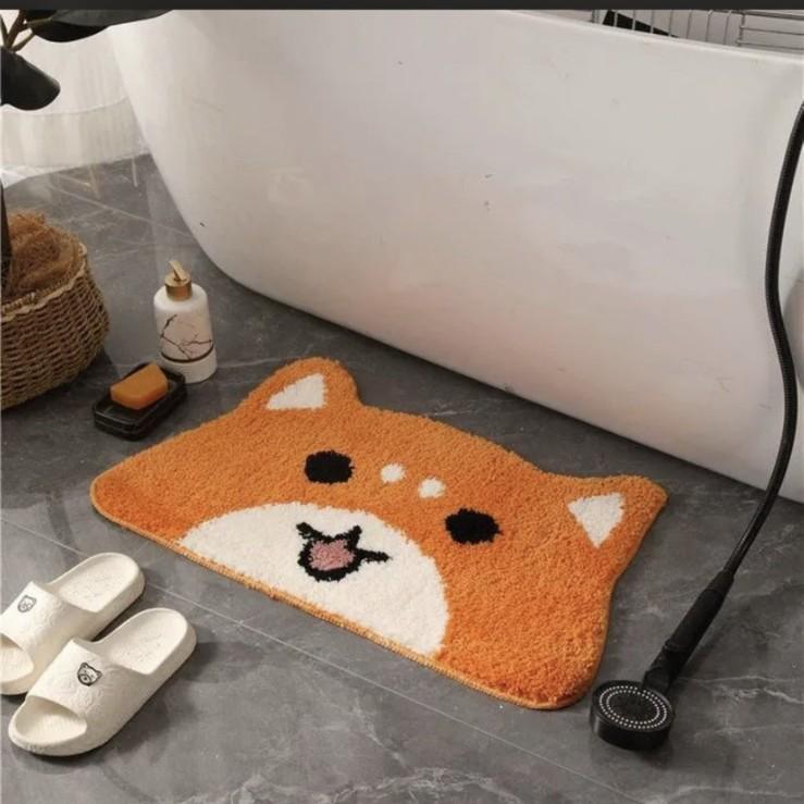 New Cartoon Cute Animal Imitation Cashmere Floor Mat Bathroom Absorbent Floor Mat Bedroom Thickened Carpet