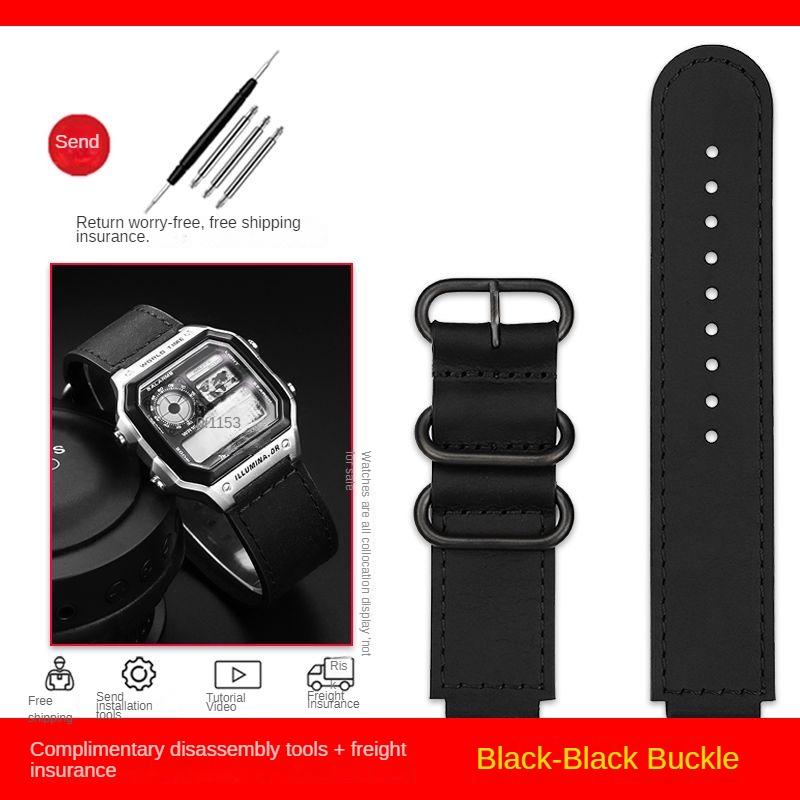 High Quality Vintage Leather Watch Strap for Casio DW5600 GM 5600 AE-1200 AE-1300 AE-1500 SGW-300/400 w218h Watchband 16mm 18mm