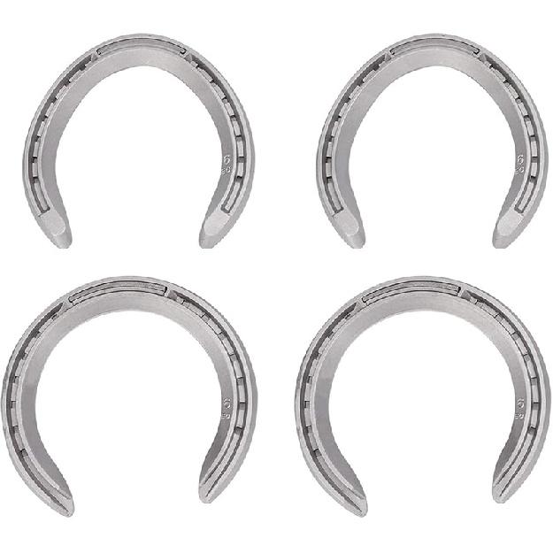 Aluminum Alloy Horseshoes 4pcs Horse Riding Tool Kit for Indoor Outdoor Use Sturdy Long Lasting Non Slip and Wear Resistant Design for Horse Hoof
