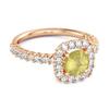 Lemon Quartz Round Cushion Halo Ring - 925 Sterling Silver Rose Gold Vermeil