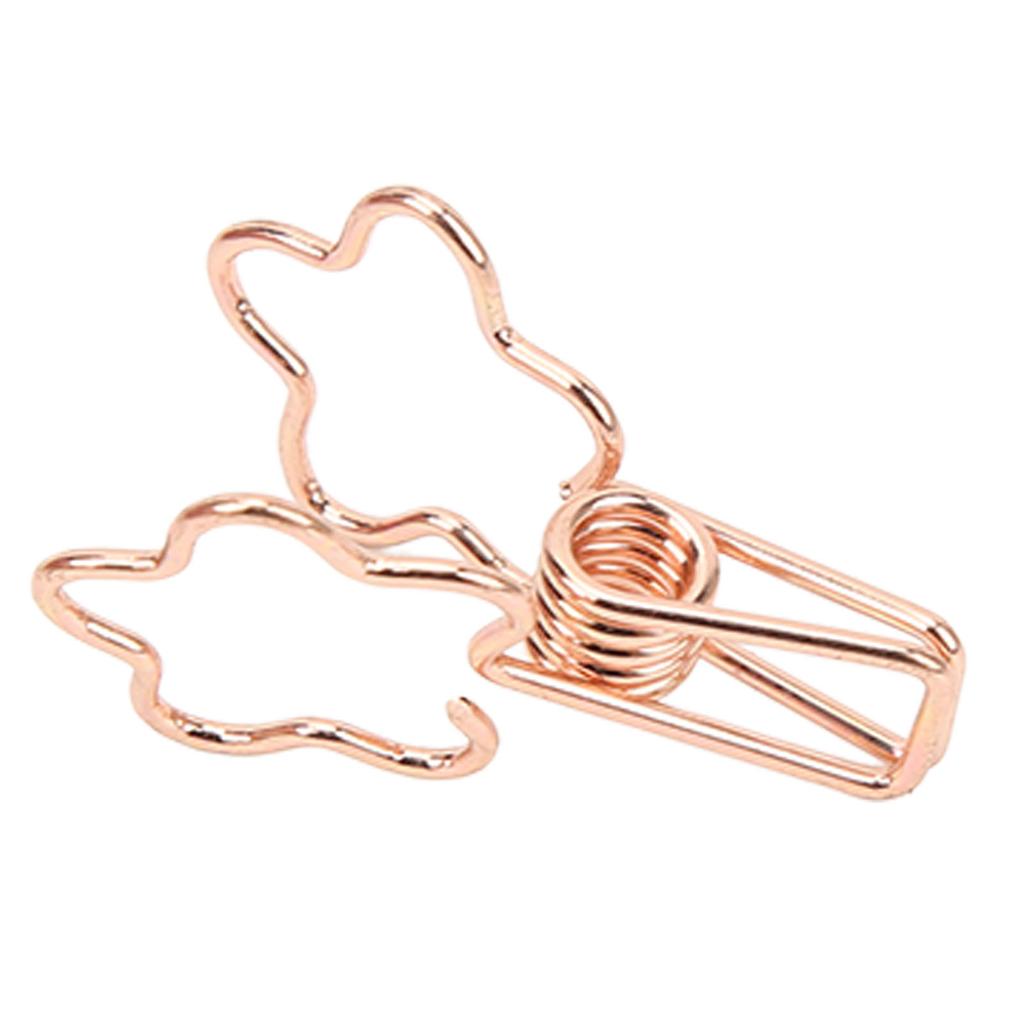 100pcs   Clips Cute Flower Shape Metal Hollowed   Tail Clips Paper Clamps for   Document Ticket
