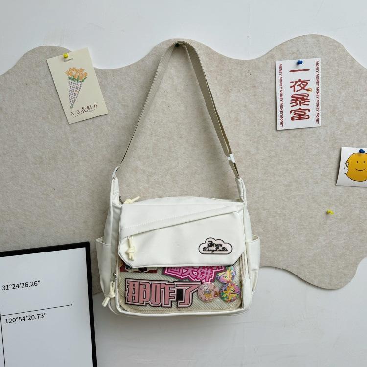 Японская сумка-боль женская сумка 2025 новая прозрачная сумка через плечо модная универсальная студенческая сумка-мессенджер большой вместимости