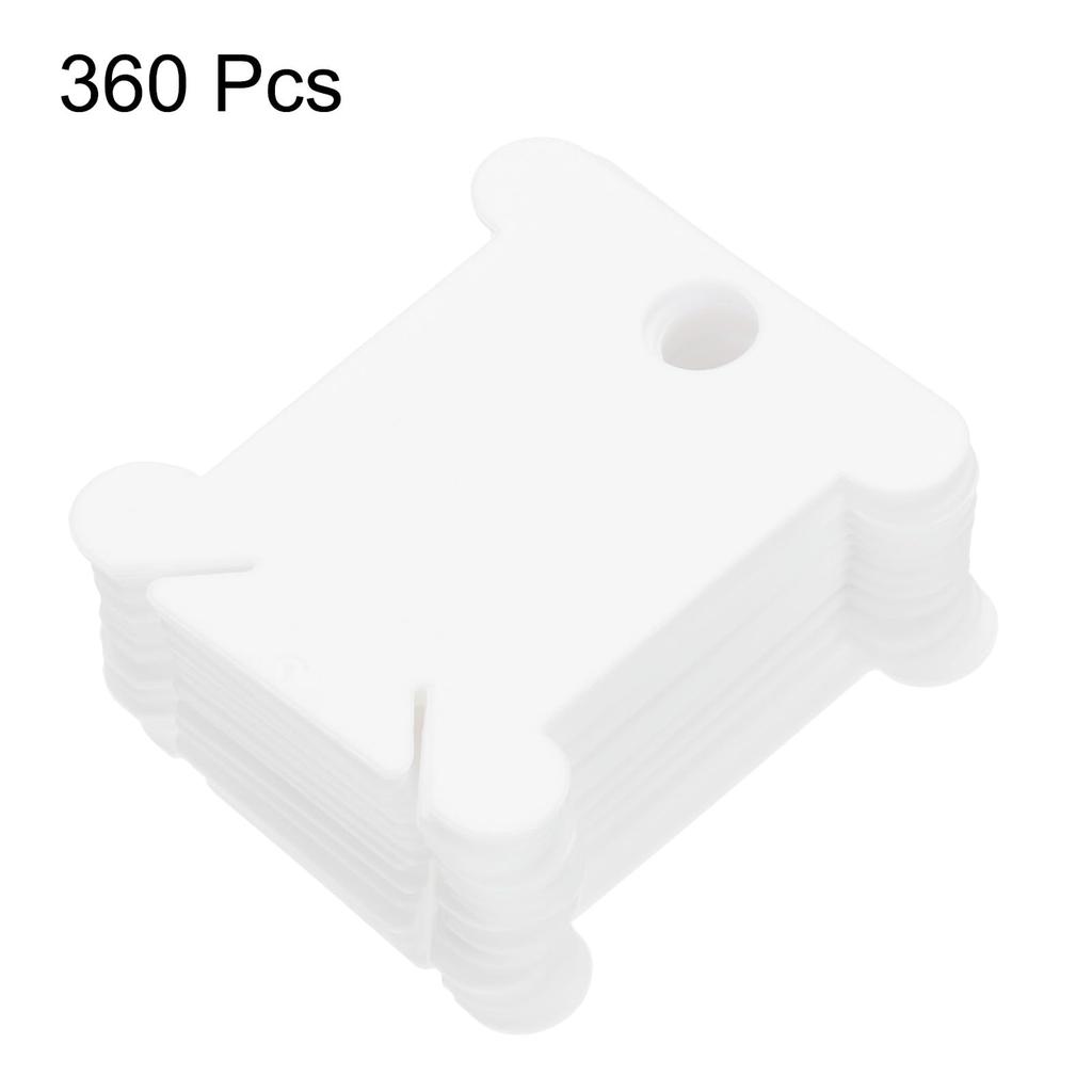 uxcell 360pcs Embroidery Thread Bobbins, Plastic Cross Stitch Thread Organizer Holder Card, Craft DIY Sewing Thread Organizer Tool Storage, White