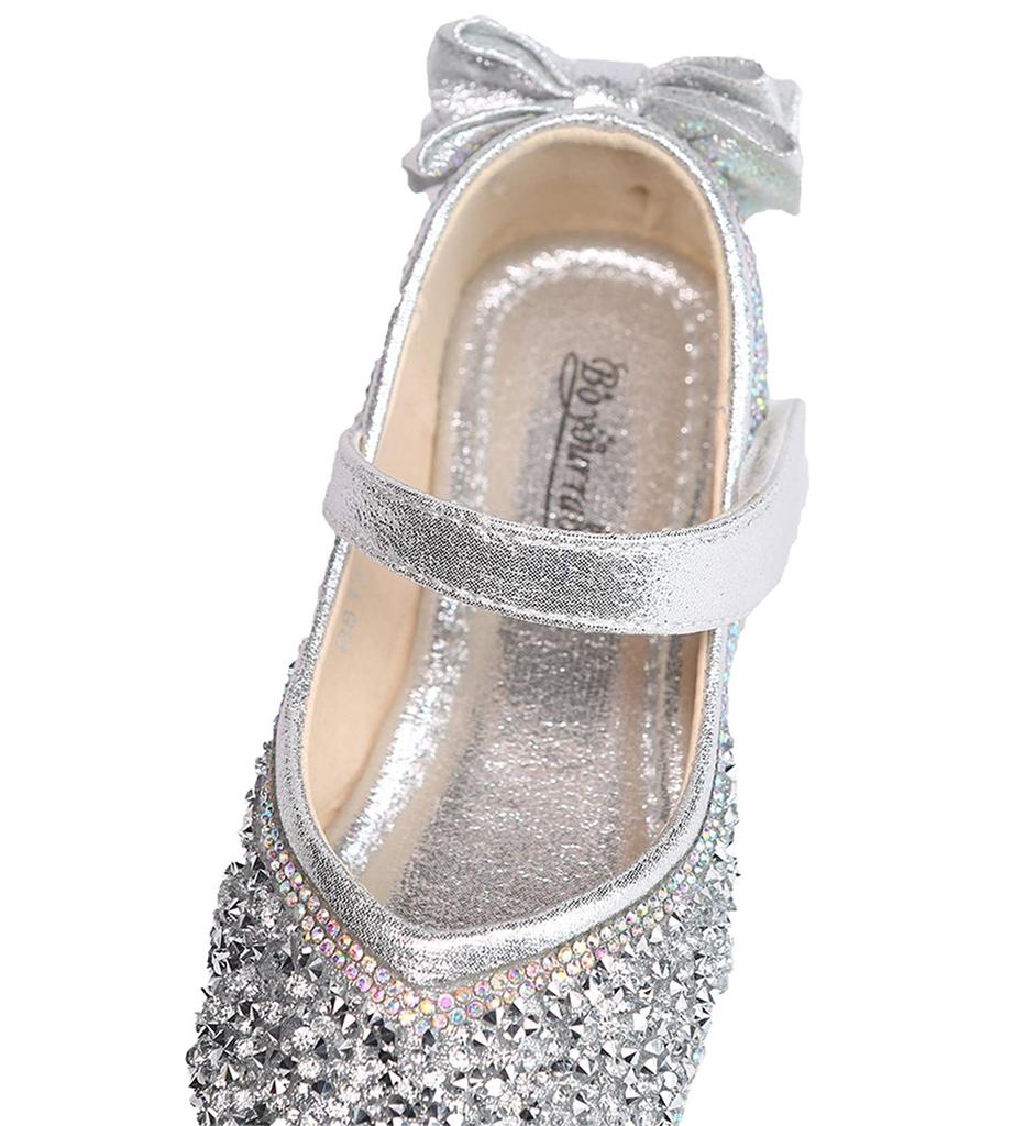 Формальная обувь для платья Блестящая лента Присутствие День рождения 19см [WUIWUIYU] Дети, Девочки, Обувь, Детская, Обувь, Украшение, Легкая, Дышащая,