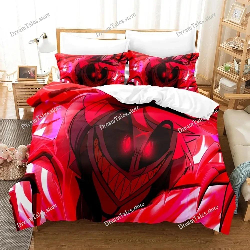 Модный мультяшный комплект постельного белья Hazbinel Комплект пододеяльника с наволочками Односпальная Полноразмерная Queen King Постельное белье Домашний текстиль