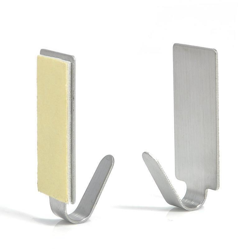 6 шт. Кухонная настенная дверная нержавеющая сталь Держатель-липучка Крючок Вешалка Крючки для ванной и кухни для подвешивания KTY