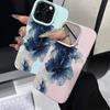 Красивый темно-синий чехол для телефона с крупным цветочным рисунком для iPhone 17 Pro Max 16 15 14 13 12 11 Plus 16E 17 Air, силиконовый ударопрочный чехол