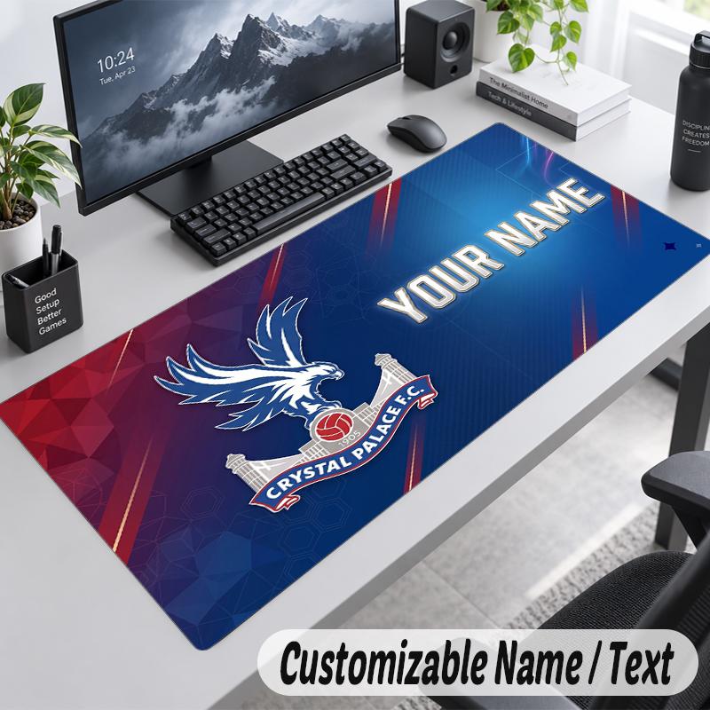 Custom Name Text Mouse Pad Crystal Palace Personalized Desk Pad For Work And Gaming