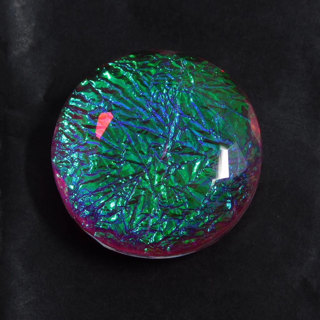 Ammolite Round Cut 61.45 ct Multi-Color Lab-Created Loose Gemstone for Jewelry Making and Crafts